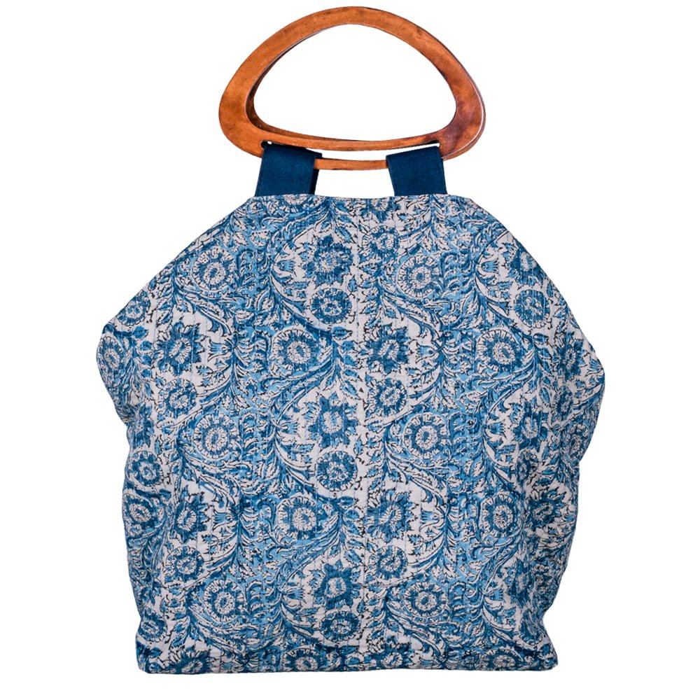 Blue Jhola Bag | Kalamkari Design Studio